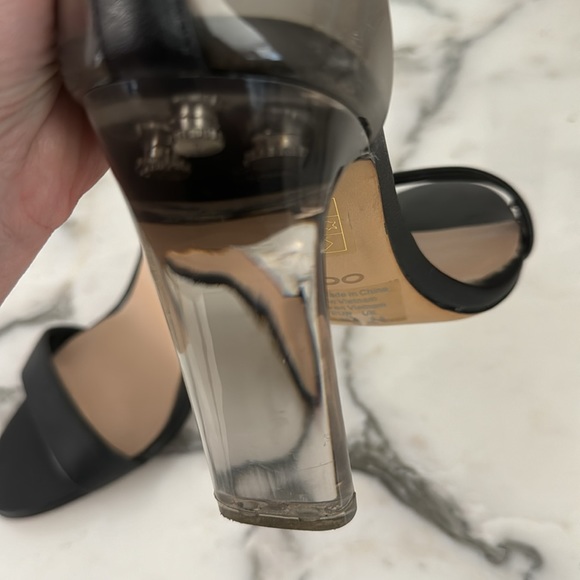 Clear Smoke & Leather Heels - Picture 3 of 4